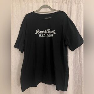Black oversized brass balls t shirt
